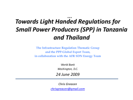 Comparison of Tanzania & Thai regulations