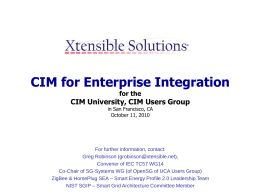 CIM for Enterprise Integration