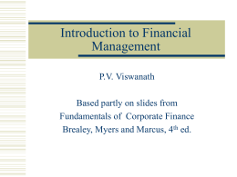 Advanced Financial Analysis: Intro and Firm Objectives