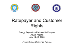 Ratepayer and Customer Rights