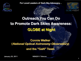 Outreach You Can Do to Promote Dark Skies Awareness: …