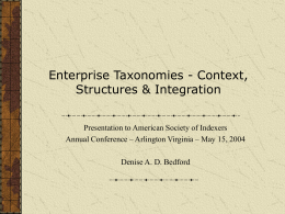 Enterprise Taxonomies - American Society for Indexing