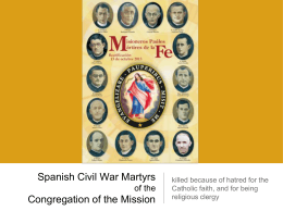 Spanish Civil War Martyrs of the Congregation of the …