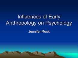 Influence of Anthropology on Psychology