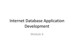 Database Application Development - CS Division