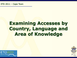 Examining Accesses by Country and Language