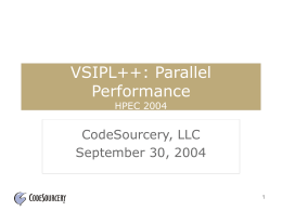 Parallelizing VSIPL++