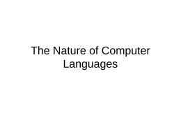 The Nature of Computer Languages
