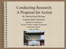 Conducting Research:Proposal for Action Research