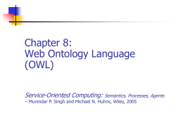 Chapter 8: Web Ontology Language