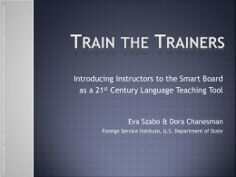 PowerPoint Presentation - Train the Trainers