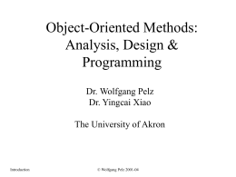 Object-oriented Analysis, Design & Programming