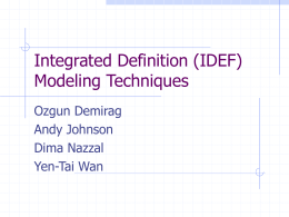Introduction to IDEF Function and Information Modeling