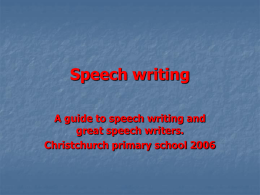 Speech Writing Powerpoint