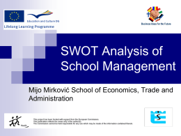 SWOT analysis of school’s management
