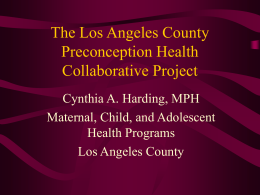 The Los Angeles County Preconception Health …