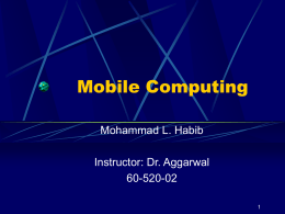 Mobile Computing - University of Windsor