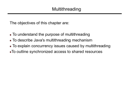 Multithreading - Dept. of Computer Science