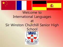 Welcome to International Languages at Sir Winston