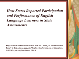 How States Reported Participation and Performance of
