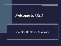 Welcome to USD - University of San Diego
