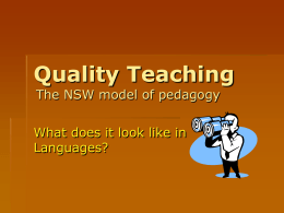 Quality Teaching - Welcome to the curriculum programs …
