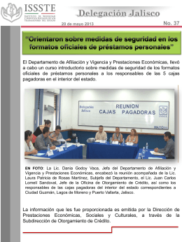 Diapositiva 1 - ISSSTE Delegacion Jalisco
