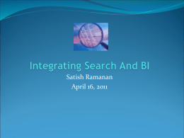 INTEGRATING SEARCH AND BUSINESS INTELLIGENCE