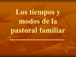 20. Los tiempos y modos de la pastoral familiar.