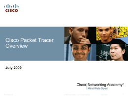 Packet Tracer 5.0 Overview