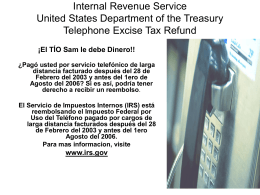 Internal Revenue Service United States Department of the