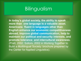Bilingualism - Schoolwires