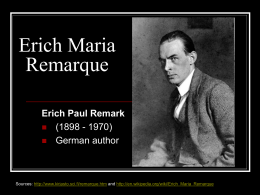 Erich Maria Remarque - Raleigh Charter High School