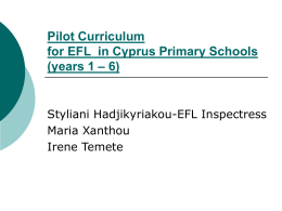 Pilot Curriculum for EFL in Cyprus Primary Schools (years