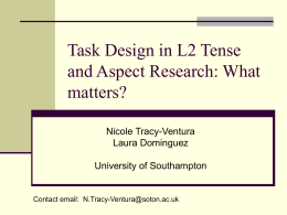 Task Design in L2 Tense and Aspect Research: What matters?