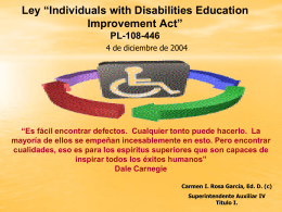Ley “Individuals with Disabilities Education Improvement