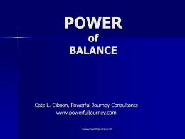 The POWER of BALANCE