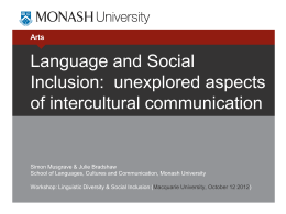 Language and Social Inclusion: unexplored aspects of