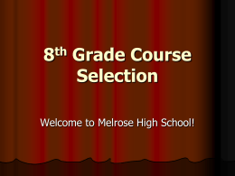8th Grade Course Selection