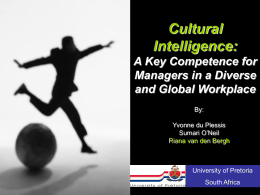 Cultural Intelligence: A Key Competence for Managers in …