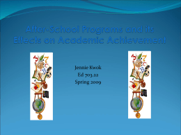 After-School Programs and its Effects on Academic …