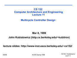CS 152 Computer Architecture and Engineering Spring …