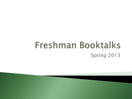 Freshman Booktalks - Zion-Benton Township High School