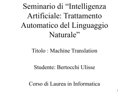 Seminario di “Intelligenza Artificiale: Trattamento