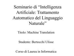 Seminario di “Intelligenza Artificiale: Trattamento