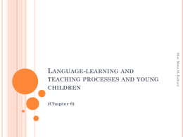 Language-learning and teaching processes and young …