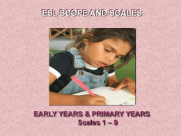 ESL Scope and Scales 1-9