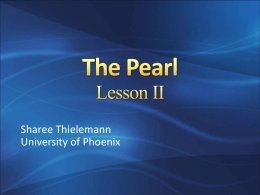 The Pearl Lesson I