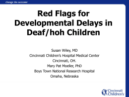 Red Flags for Developmental Delays in Deaf/hoh Children