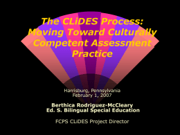 The CLiDES Process: Moving Toward Culturally Competnet